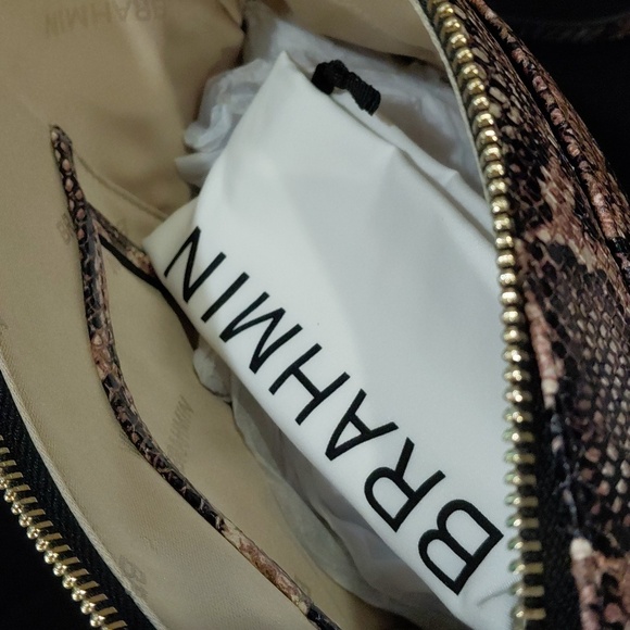 BRAHMIN KATIE Brown Snake Print Crossbody - Picture 10 of 12